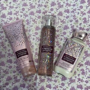 Bath & Body Works A Thousand Wishes Moisturizer & Body Oil Set - Pink and Cream